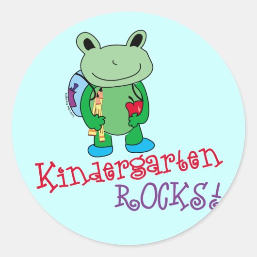 Kindergarten Rocks Ronde Sticker (Voorkant)