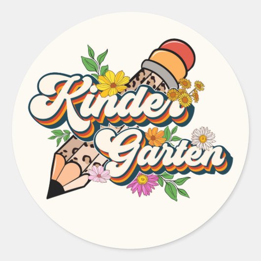 Kindergarten Ronde Sticker (Voorkant)