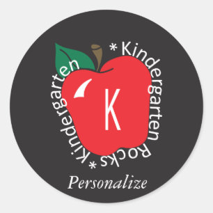 Kindergarten School Teacher Rocks Ronde Sticker