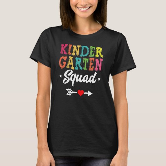 Kindergarten Squad Kinder Teacher Studenteam T-shirt (Voorkant)