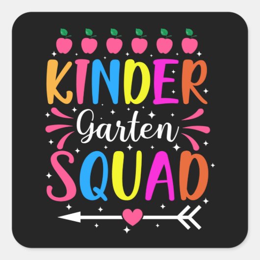 Kindergarten Squad Vierkante Sticker (Voorkant)