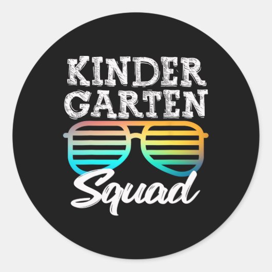 Kindergarten Sungles Fun Kinder Terug naar school Ronde Sticker (Voorkant)
