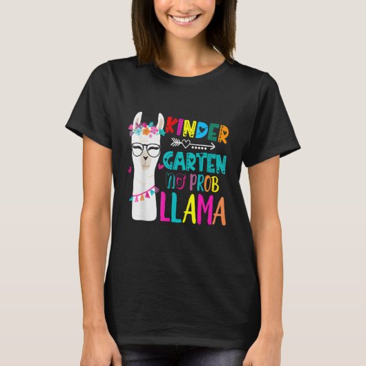 Kindergarten Teacher Back To School No Prob Llama T-shirt (Voorkant)