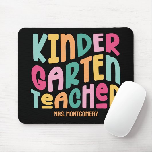 Kindergarten Teacher Colorful Text Muismat (Met muis)