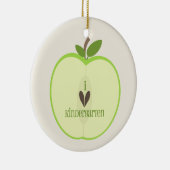Kindergarten Teacher Ornament - Green Apple Half (Rechts)