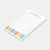 Kindergarten Teacher Rainbow Books To-Do List Post-it® Notes (Schuin)