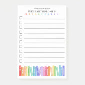 Kindergarten Teacher Rainbow Books To-Do List Post-it® Notes (Voorkant)