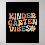 Kindergarten Vibes - Kinder Crew Retro First Day o Poster (Voorkant)