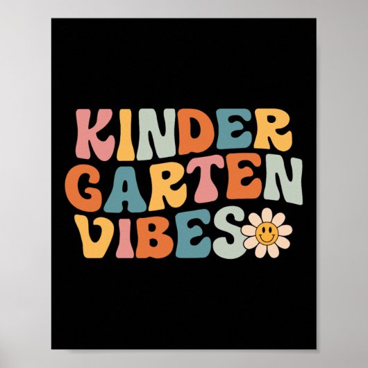 Kindergarten Vibes - Kinder Crew Retro First Day o Poster (Voorkant)