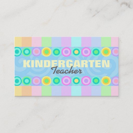 Kindergarten visitekaartjes van leraren (Voorkant)