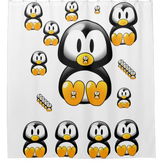Kindergordijn voor pinguïn douchegordijn (Voorkant)
