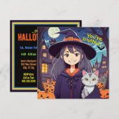 Kinderheksenfeest uitnodiging (Voorkant / Achterkant)