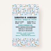 Kinderidentificatie Schattigee kat Kinder foto noo Badge (Achterkant)