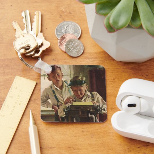  Kinderjongen Krantenjournalisten, schrijver Sleutelhanger (Bureau)