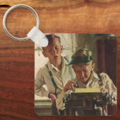  Kinderjongen Krantenjournalisten, schrijver Sleutelhanger (Voorkant)