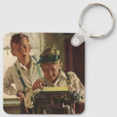  Kinderjongen Krantenjournalisten, schrijver Sleutelhanger (Achterkant)
