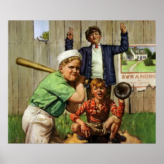 kinderjongens Sport Baseball Player Game Poster (Voorkant)