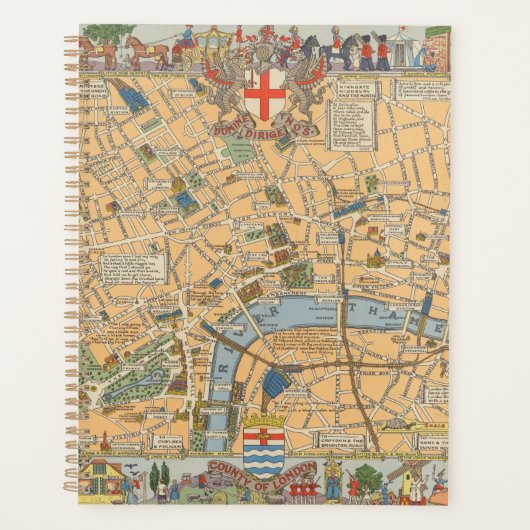 Kinderkaart van Londen, Engeland Planner (Voorkant)