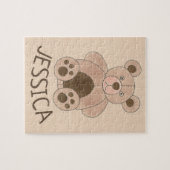 Kinderkamer Gepersonaliseerd Plush Teddy Bear Name Legpuzzel (Horizontaal)