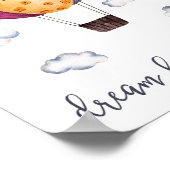 Kinderkamer Kunst Heet Lucht Ballon Droom Groot Poster (Hoek)