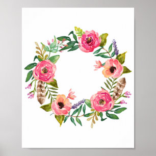 Kinderkamer muurdecoratie voor meisjes, botanisch poster