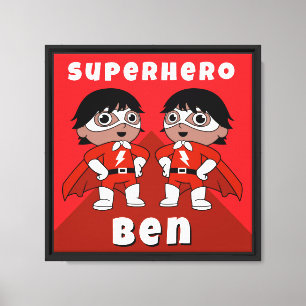 Kinderkamer Superheld Kunst voor Jongens Canvas Afdruk