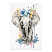 Kinderkamerplaatjes van Dieren: Baby Olifant