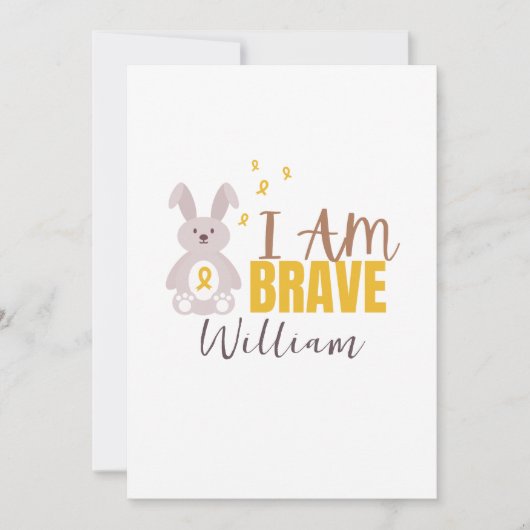 kinderkanker. Aangepaste naam. dapper. Uitnodiging (Voorkant)