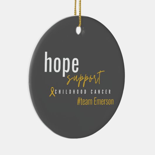 kinderkanker Aangepaste #team naam Ornament (Rechts)