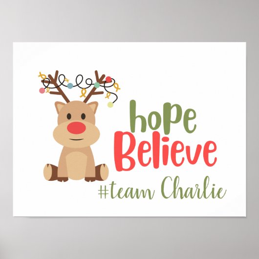 kinderkanker. Aangepaste #team naam Poster Prints (Voorkant)