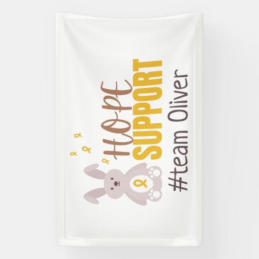 kinderkanker. Aangepaste #team naam.support Banner (Verticaal)