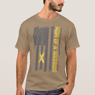 Kinderkanker Amerikaanse vlag Mam van een Warrior T-shirt