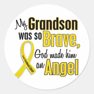 Kinderkanker ANGEL 1 Grandson Ronde Sticker