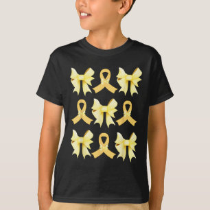 Kinderkanker Bewustzijn Meisjes Coquette Bow Goud T-shirt