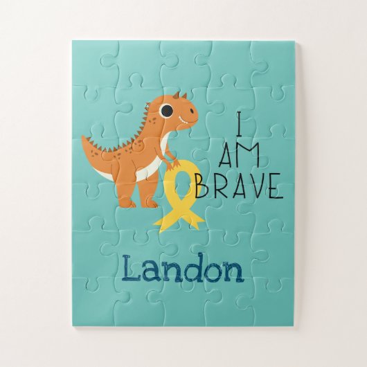kinderkanker. brave.custom naam-Puzzel Legpuzzel (Verticaal)