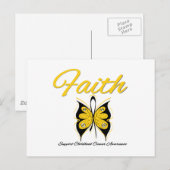 Kinderkanker Faith Butterfly Ribbon Briefkaart (Voorkant / Achterkant)