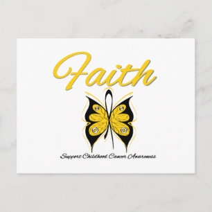 Kinderkanker Faith Butterfly Ribbon Briefkaart