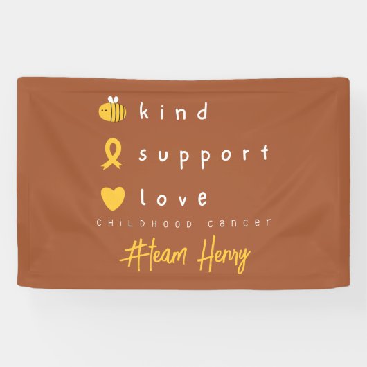 kinderkanker gepersonaliseerde naam Banner Sign (Horizontaal)