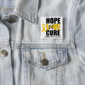 Kinderkanker: Hope Love Cure Vierkante Button 5,1 Cm (In situ)