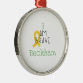 kinderkanker. Ik ben brave.Custom naam Ornament (Rechts)