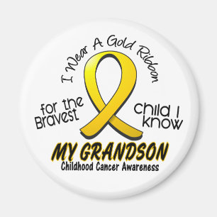 Kinderkanker Ik Draag gouden lint voor kleinzoon Magneet