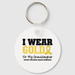 Kinderkanker Ik Draag kleindochter Gold Ribbon Sleutelhanger