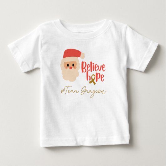 kinderkanker Kerstmis Custom Baby T-Shirt (Voorkant)