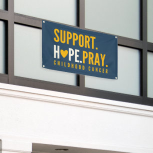 kinderkanker steun hoop bidden Banner Sign