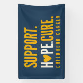 kinderkanker steun hoop genezen Banner Sign (Verticaal)