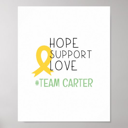 kinderkanker. #team Naam aangepaste Prints Posters (Voorkant)