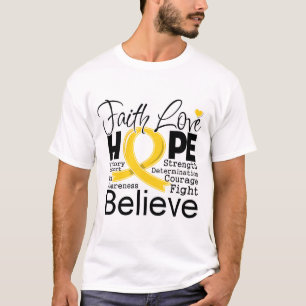 Kinderkanker Typografische Faith Love Hope T-shirt