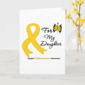 Kinderkanker voor mijn dochter kaart (Gele Bloem)