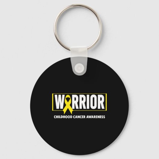 Kinderkanker - Warrior Kinderkanker Aware Sleutelhanger (Voorkant)