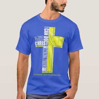 Kinderkankerbewustwording Christelijk Cross Ribbon T-shirt